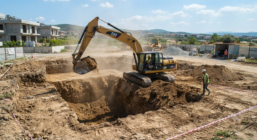 Betonarme Havuz Maliyeti 2026: Güncel Fiyatlar, Hesaplama ve Maliyeti Etkileyen Faktörler 4 Ekskavator ile havuz kazisi